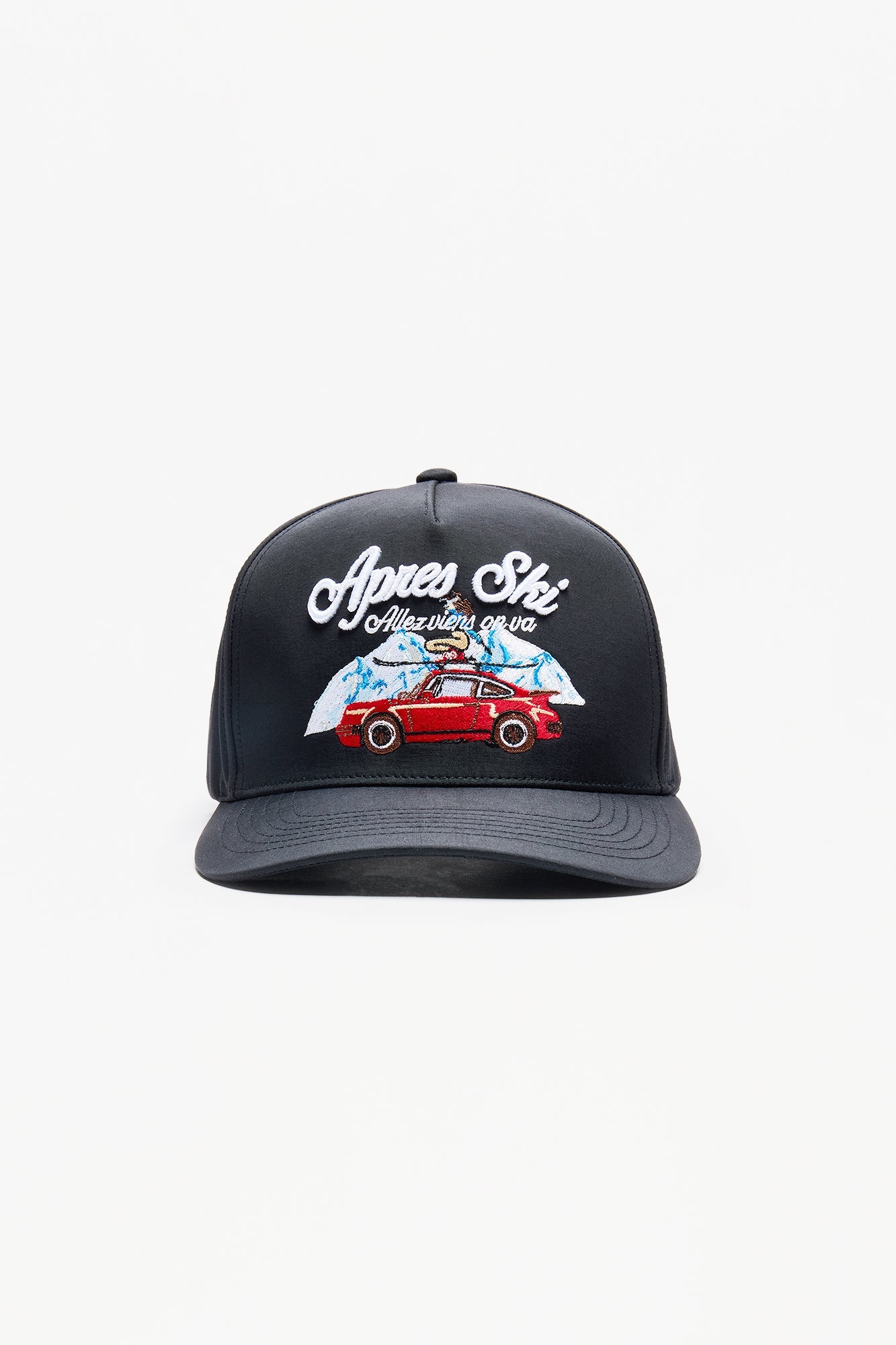 Apres Ski Nylon Structured Snapback Hat - Black