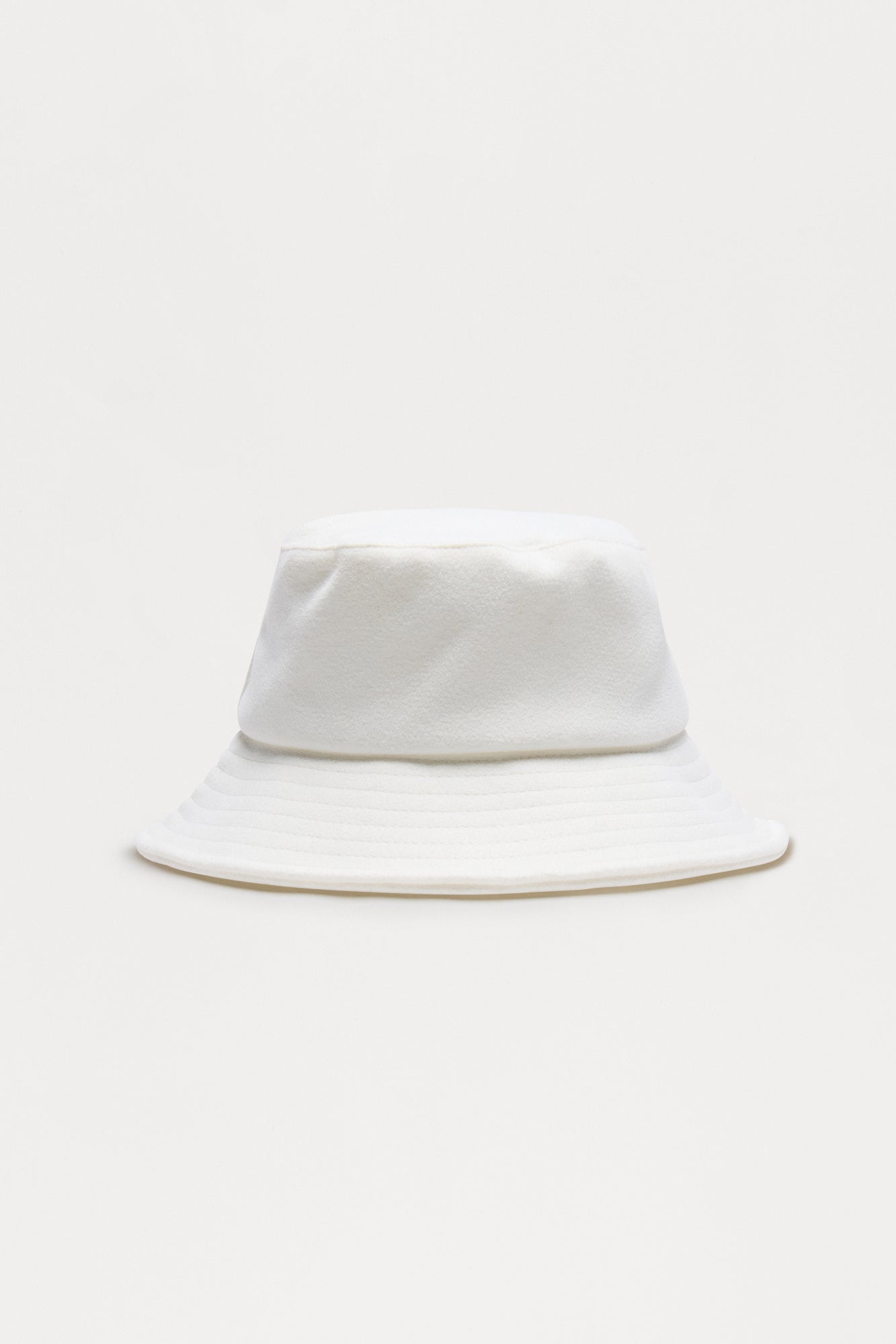 Minimalist Faux Wool Bucket Hat - Cream