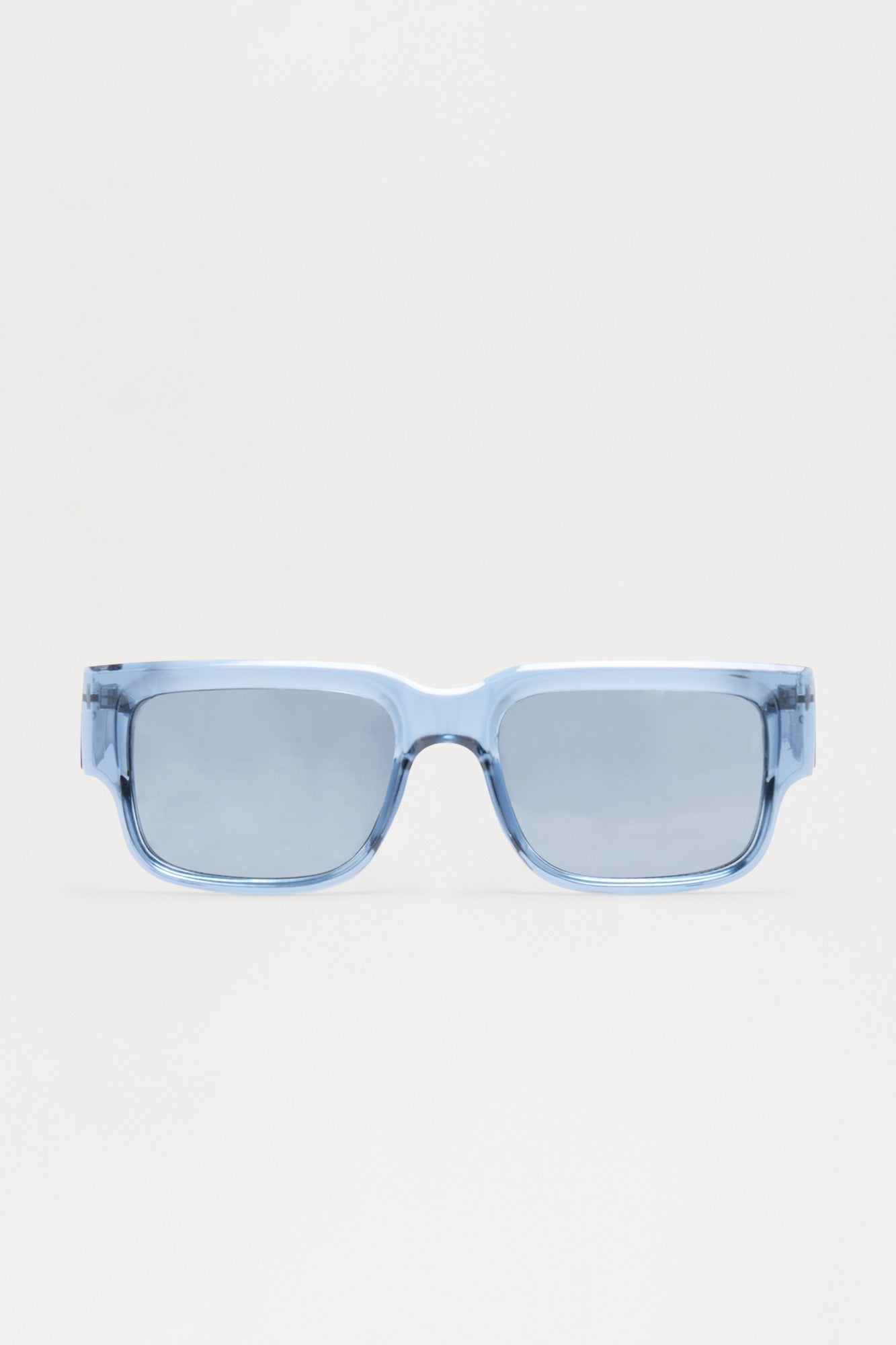 Luminous Square Crystal Frame Color Lens Sunglasses - Blue