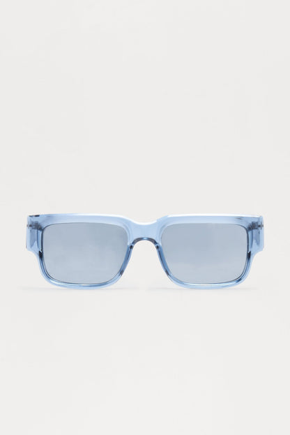 Luminous Square Crystal Frame Color Lens Sunglasses - Blue