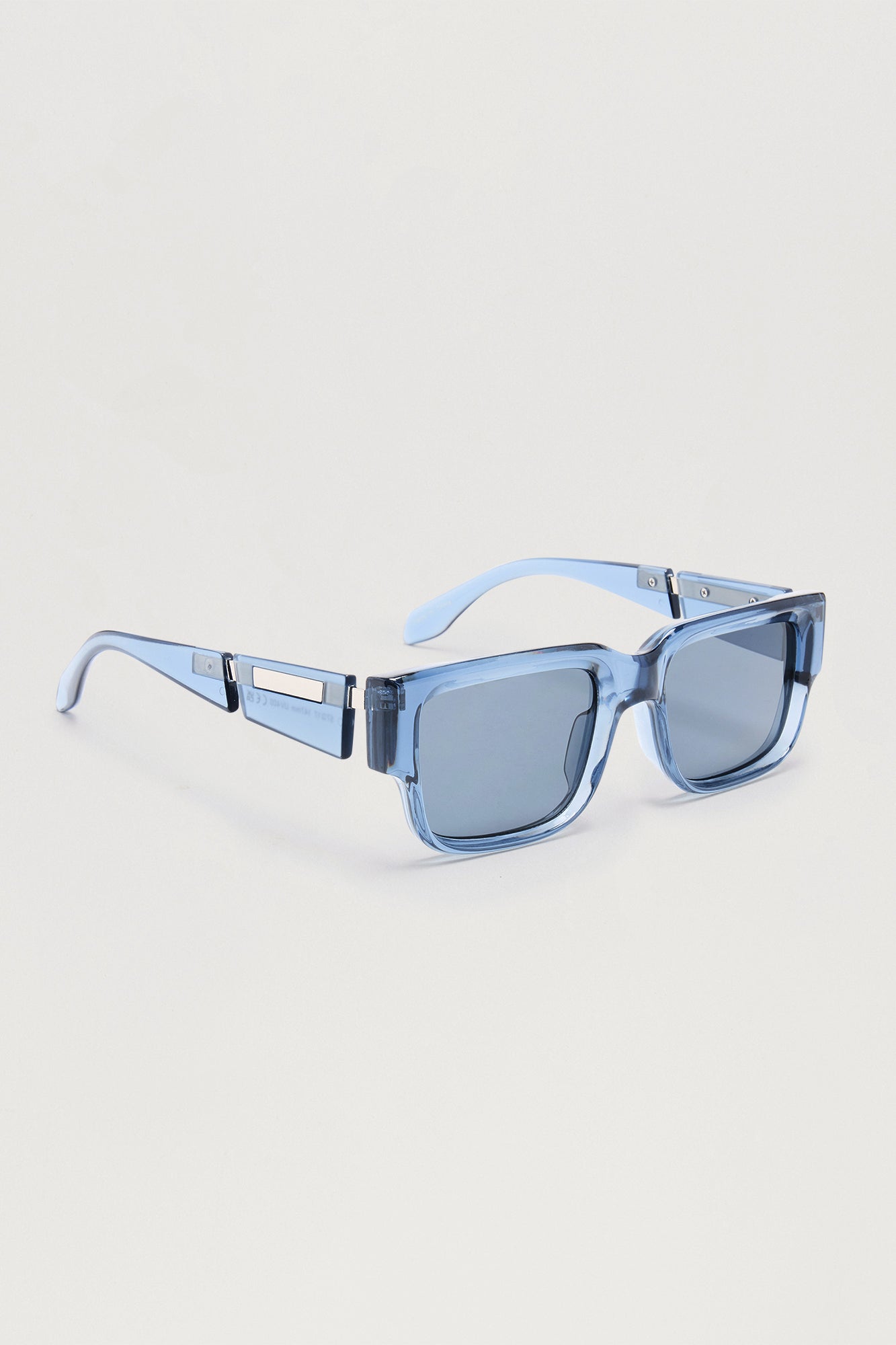 Luminous Square Crystal Frame Color Lens Sunglasses - Blue