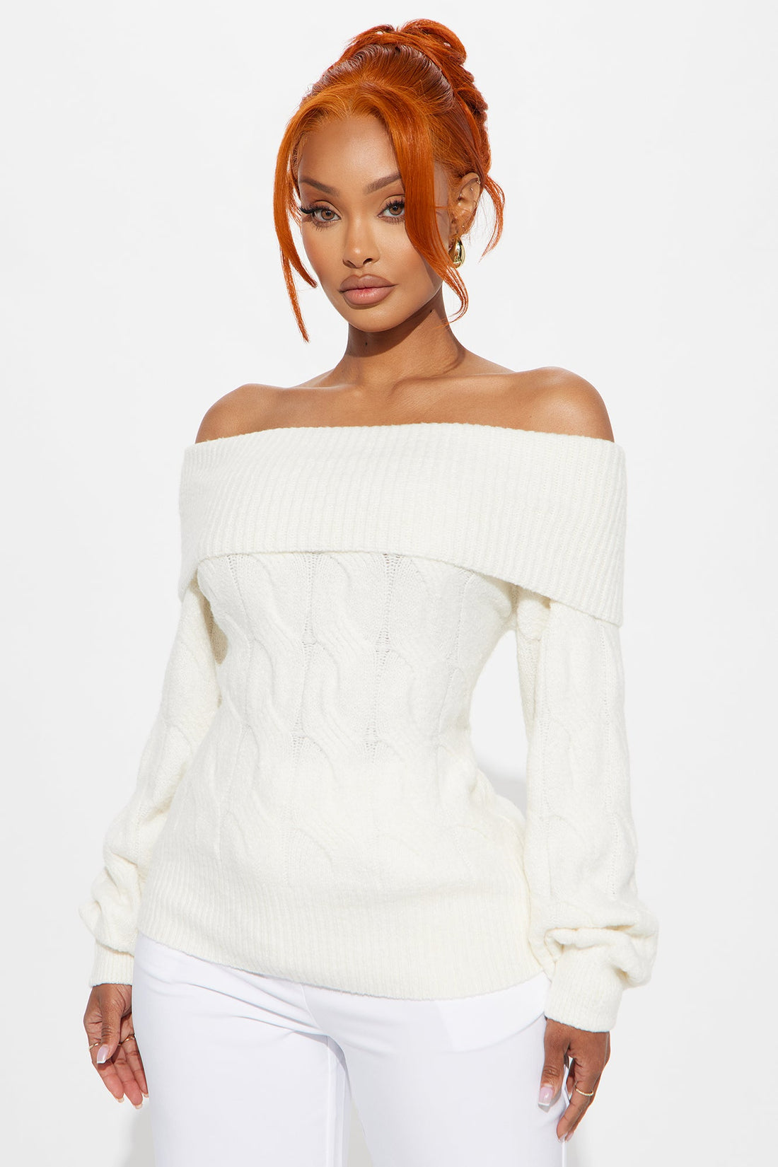 Mila Off Shoulder Sweater - Ivory