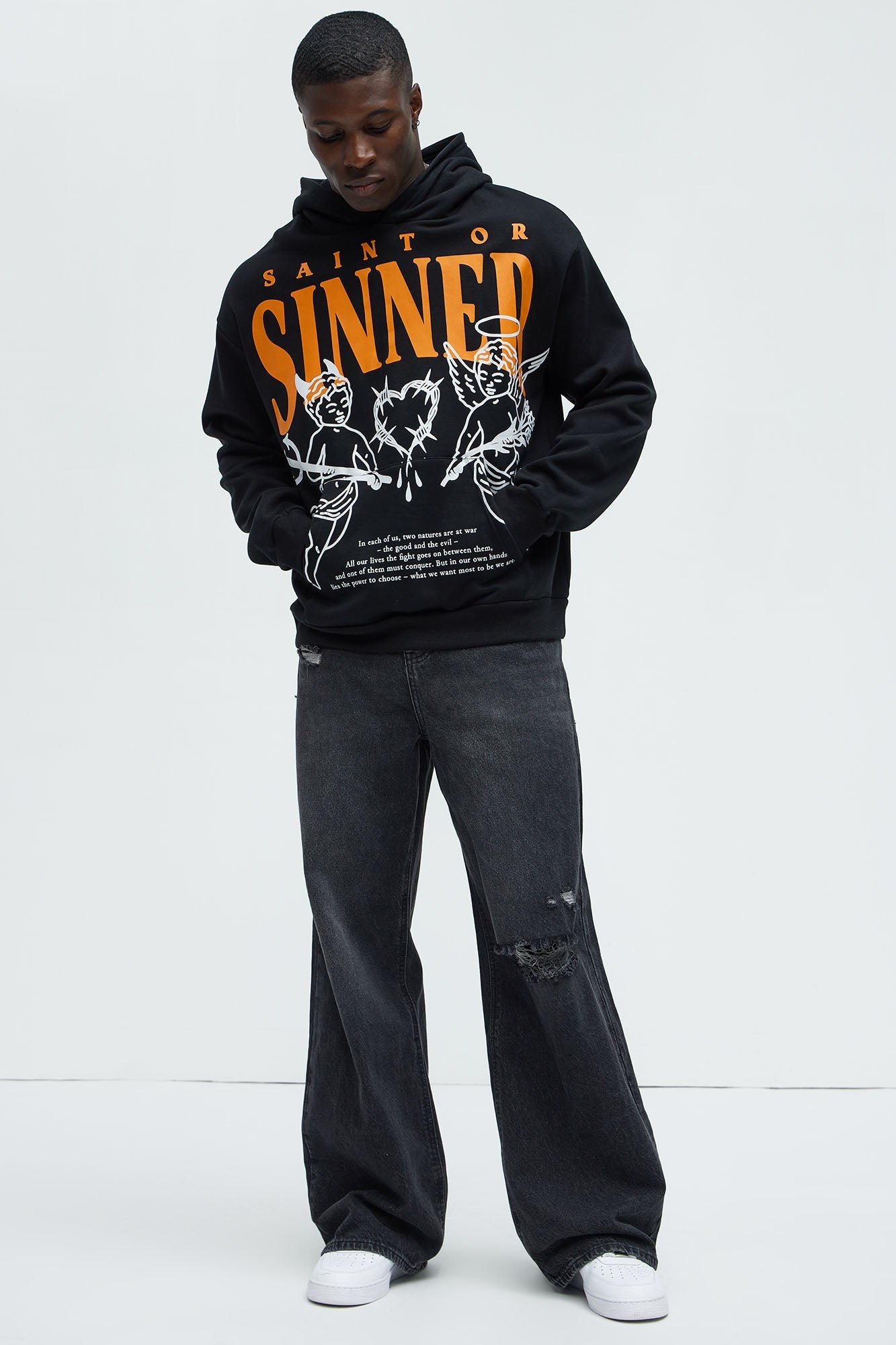Saint Or Sinner Hoodie - Black