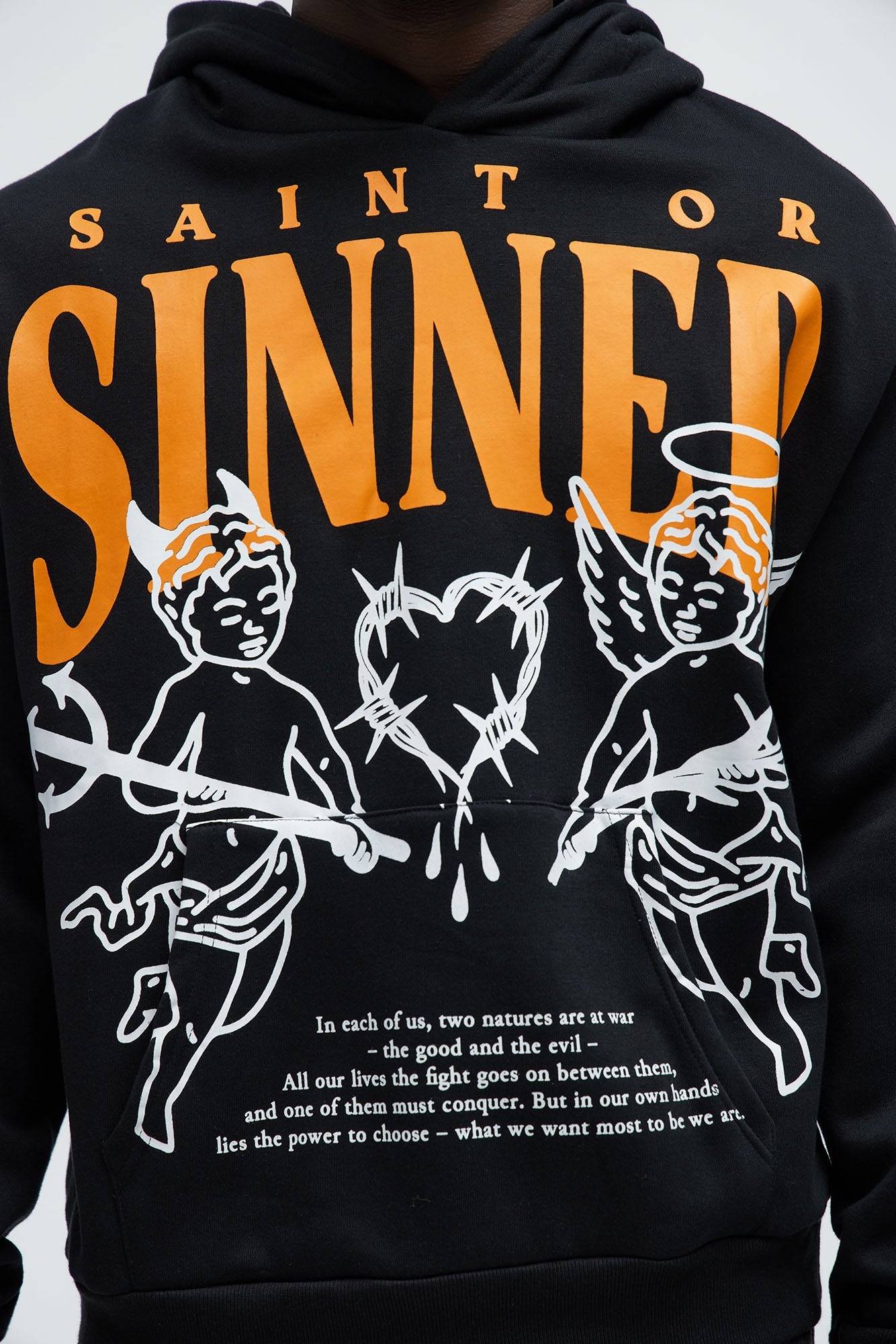 Saint Or Sinner Hoodie - Black