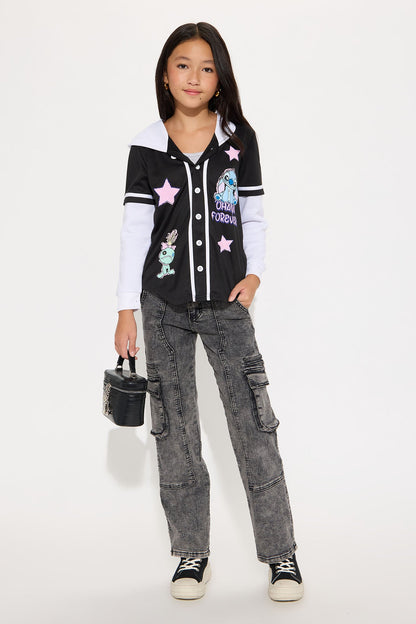 Mini Run It Up Straight Leg Cargo Jeans - Black