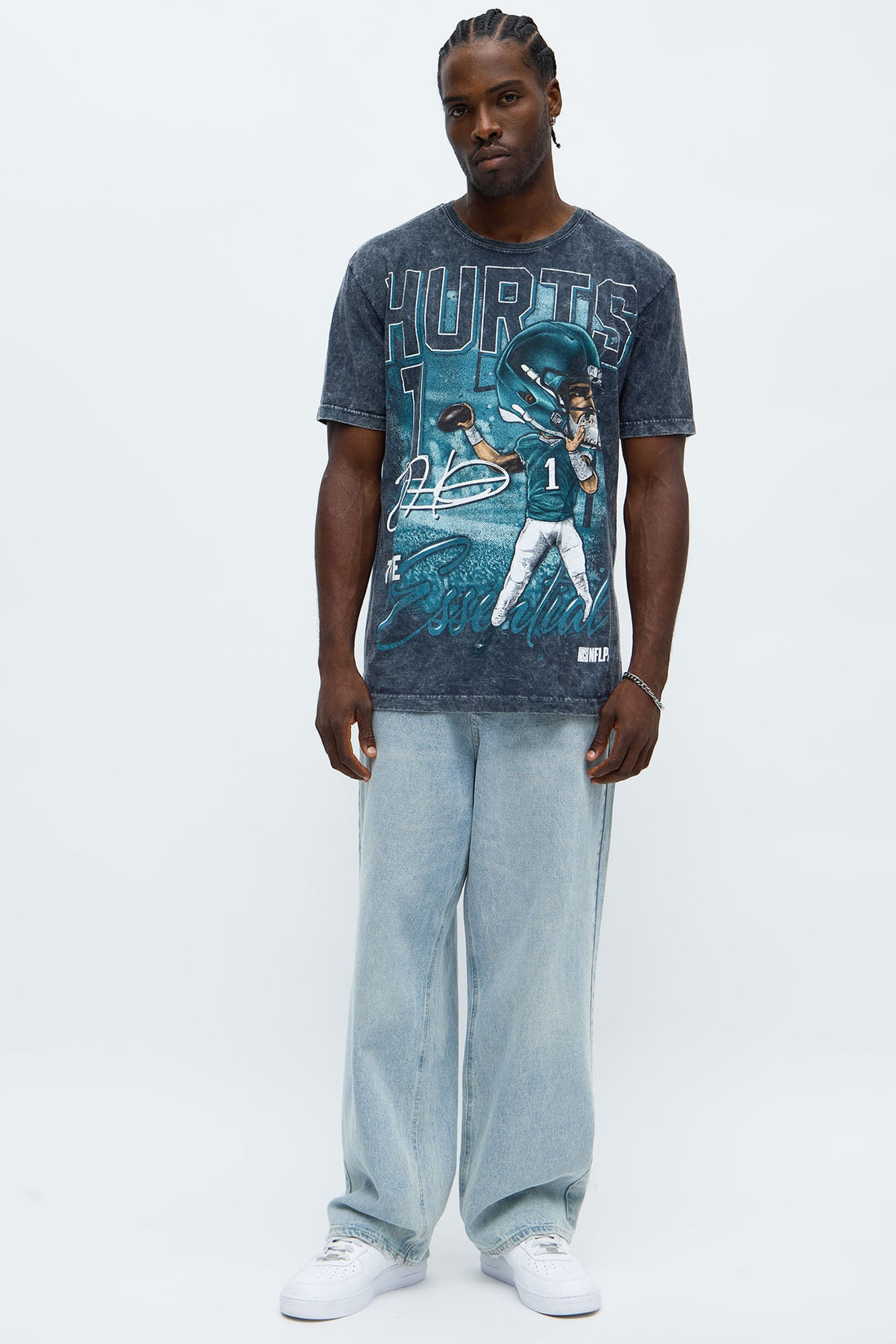 Jalen Hurts Bobble Head Short Sleeve Tee - Black Wash