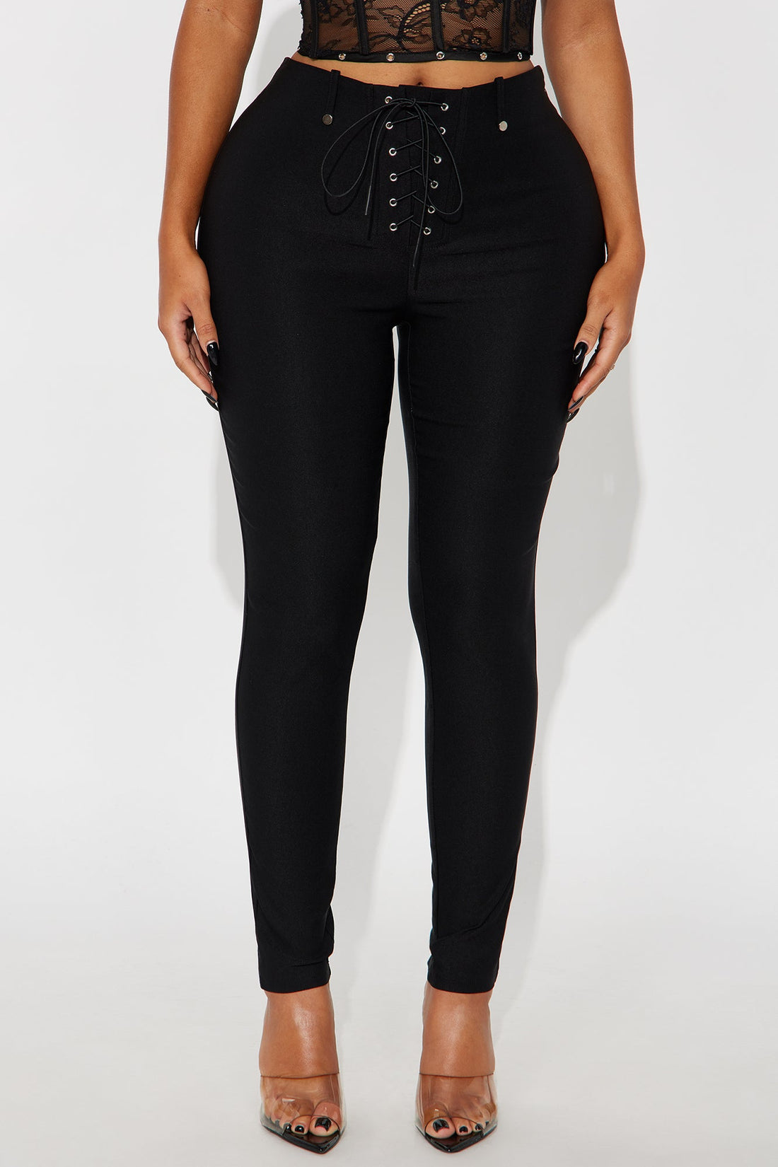 Bet On It Tie Up Skinny Pant 29″ - Black