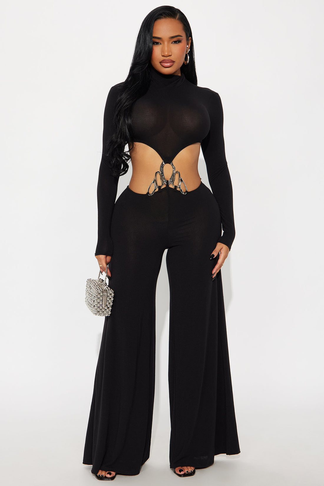 Marina Hardware Wide Leg Jumpsuit - Black