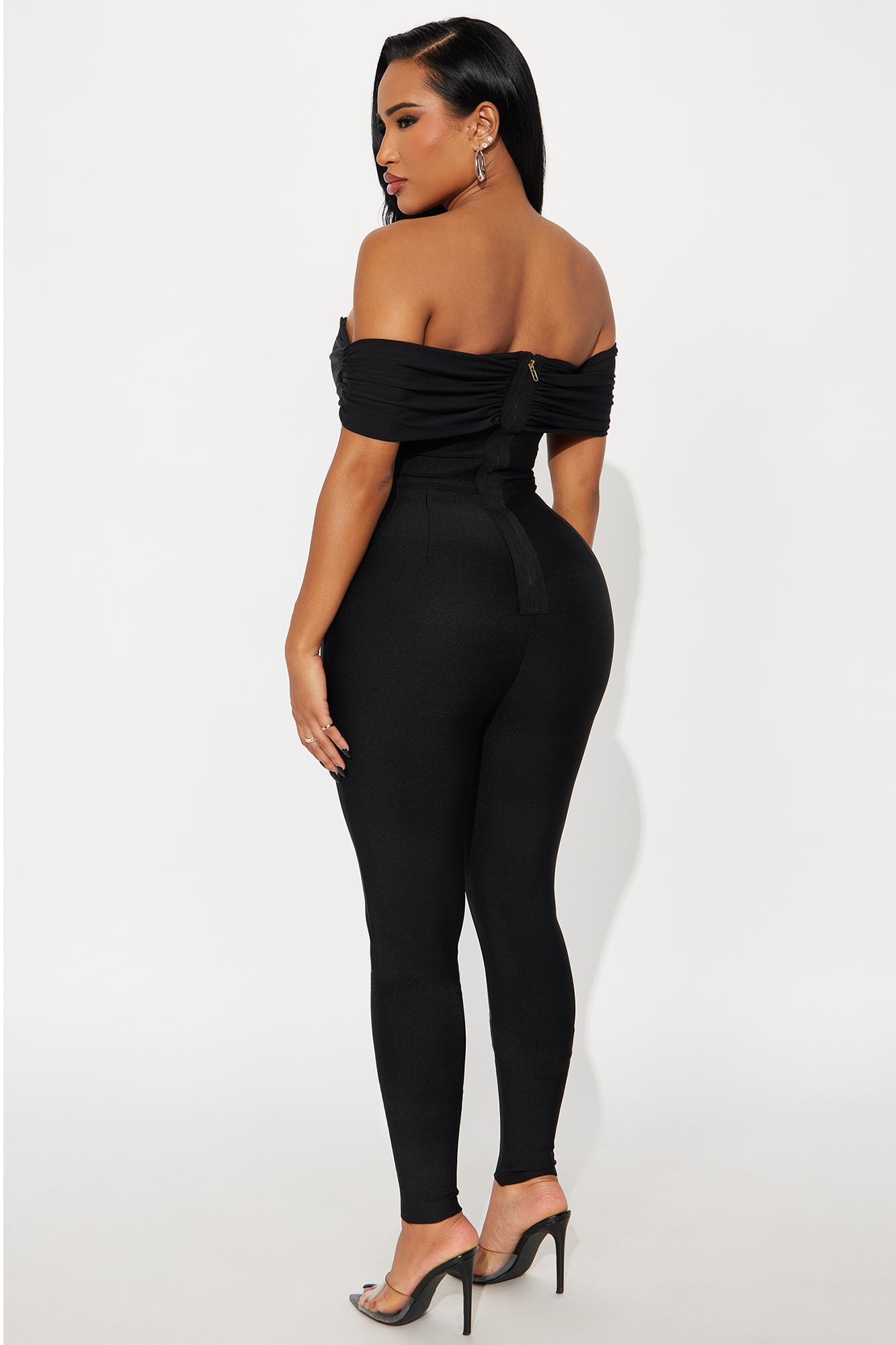Kira Bandage Off Shoulder Jumpsuit - Black