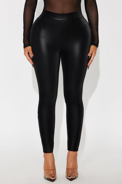 Molten Love Liquid Faux Leather Leggings - Black