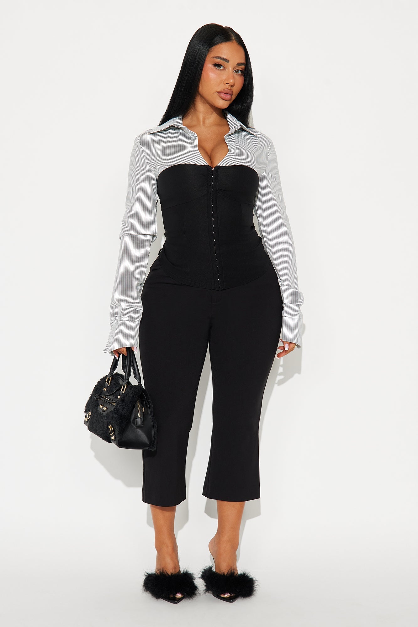 Tasha Dressy High Rise Capri - Black