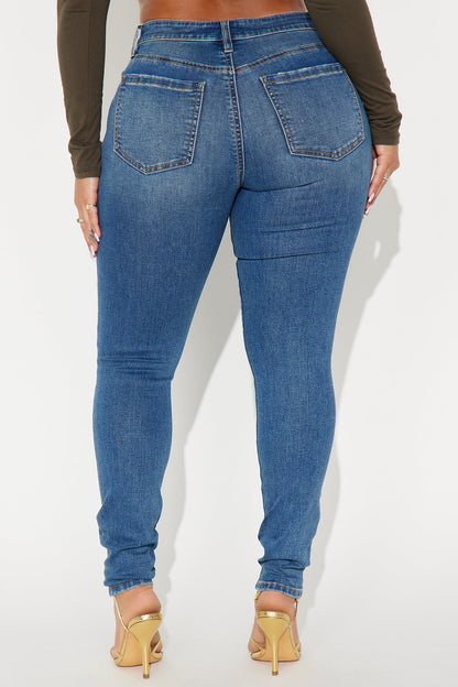 Smooth Fit Mid Rise Skinny Jeans - Medium Wash