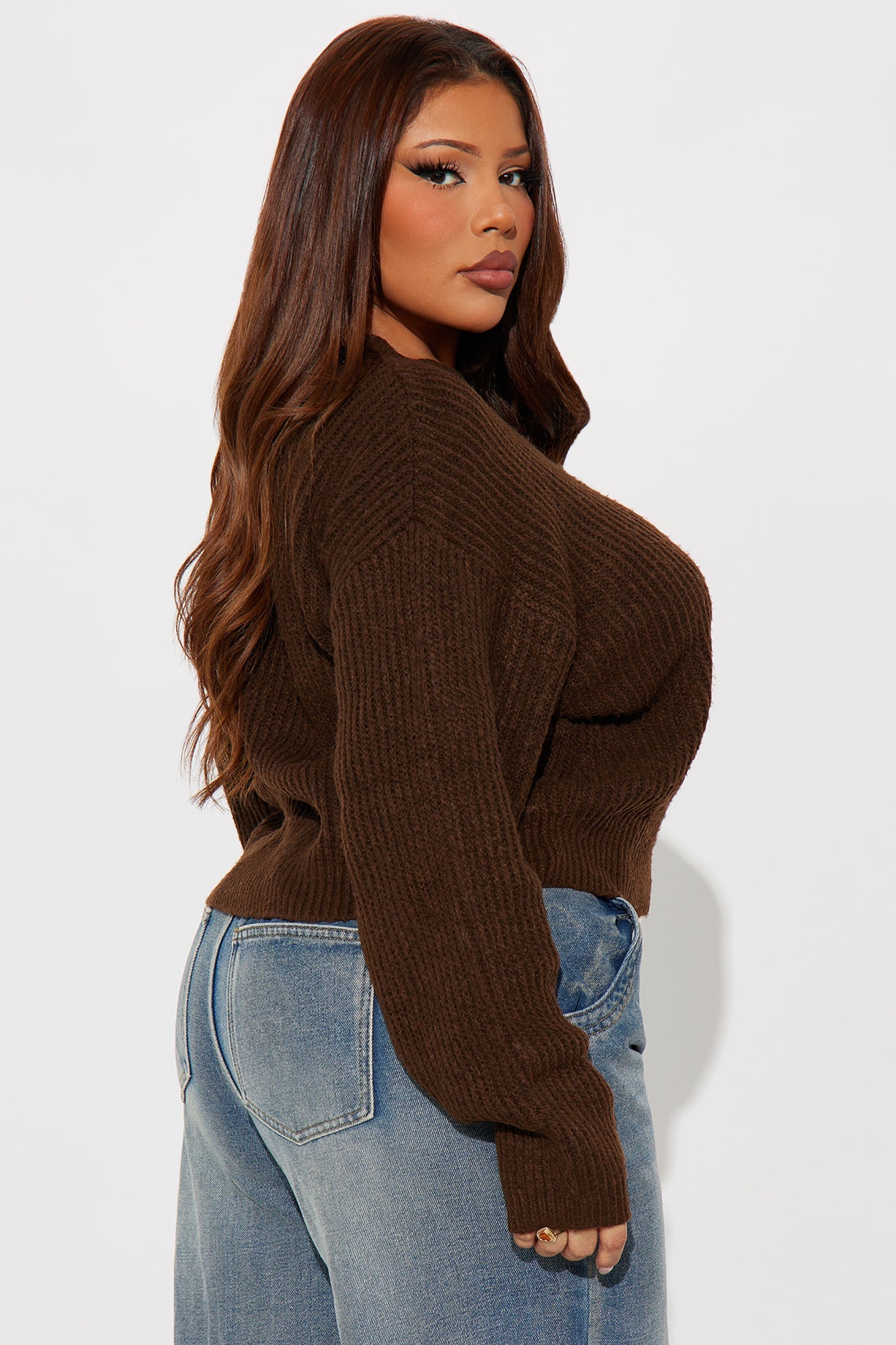 Bring Me Coffee Chunky Knit Pullover Sweater - Chocolate