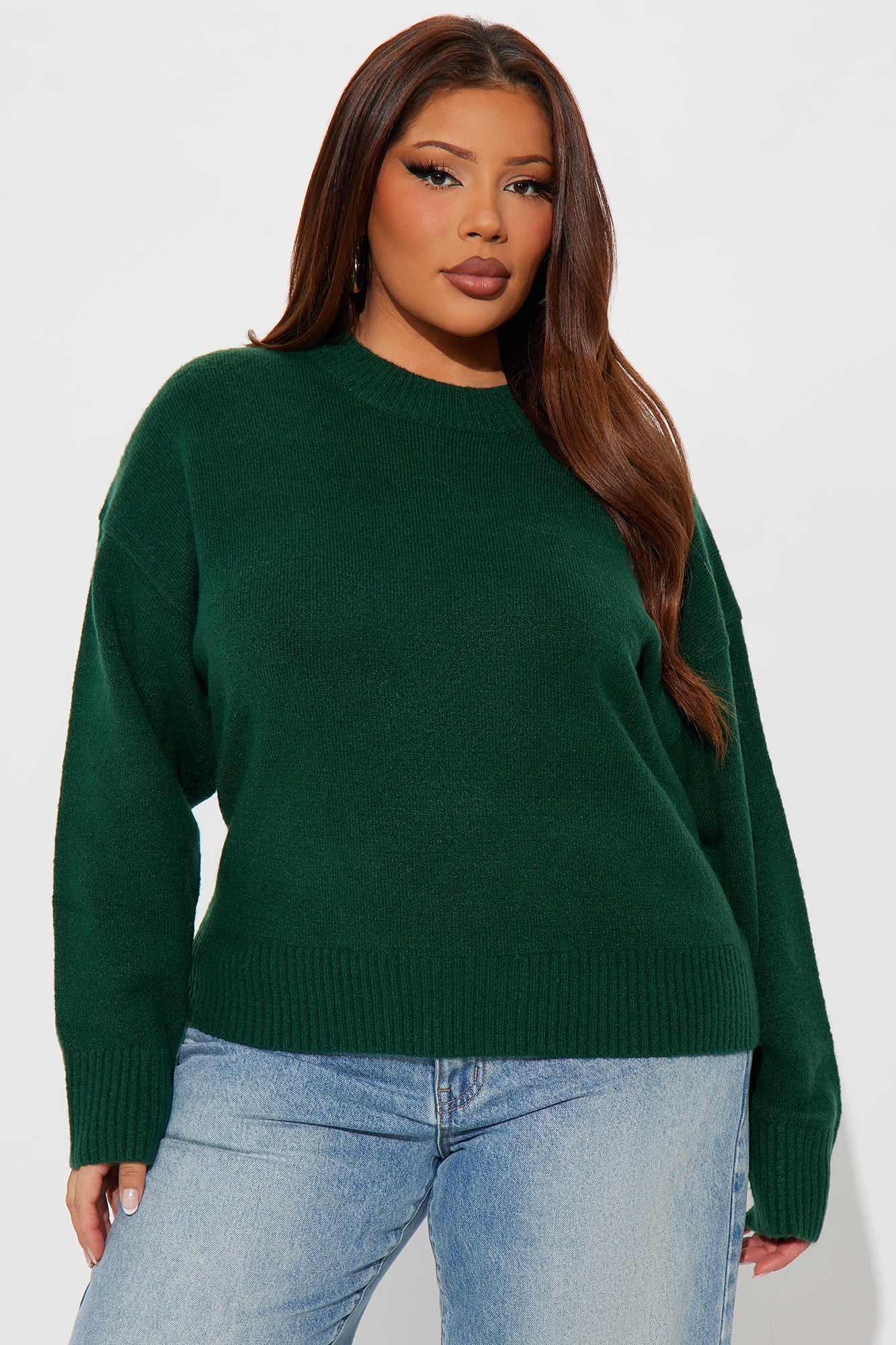 Everyday Essential Crew Neck Sweater - Hunter Green