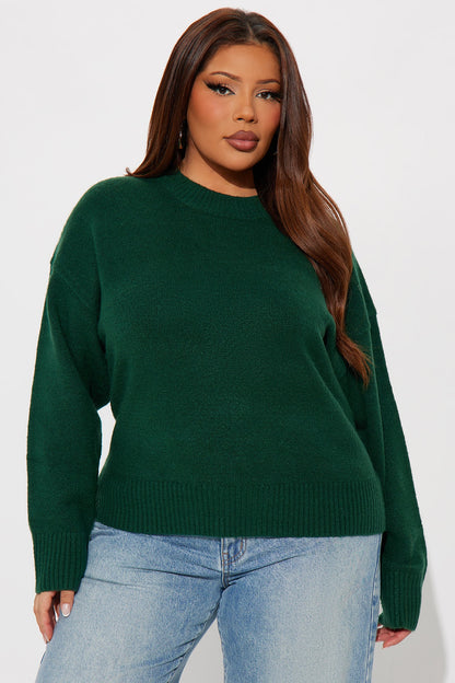 Everyday Essential Crew Neck Sweater - Hunter Green