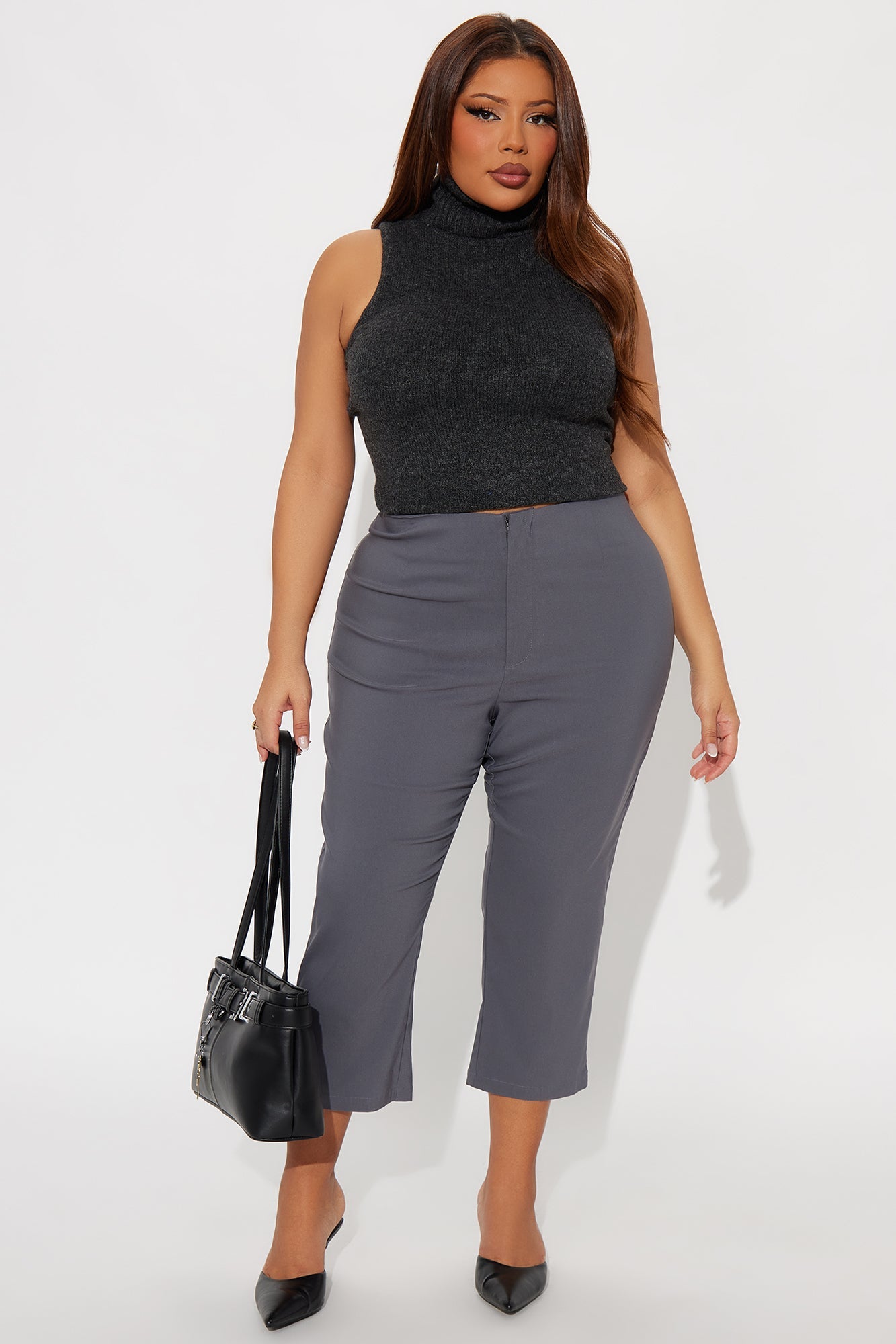 Slim Chances Skinny Capri Pant - Charcoal
