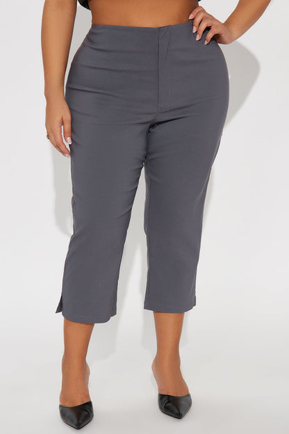 Slim Chances Skinny Capri Pant - Charcoal