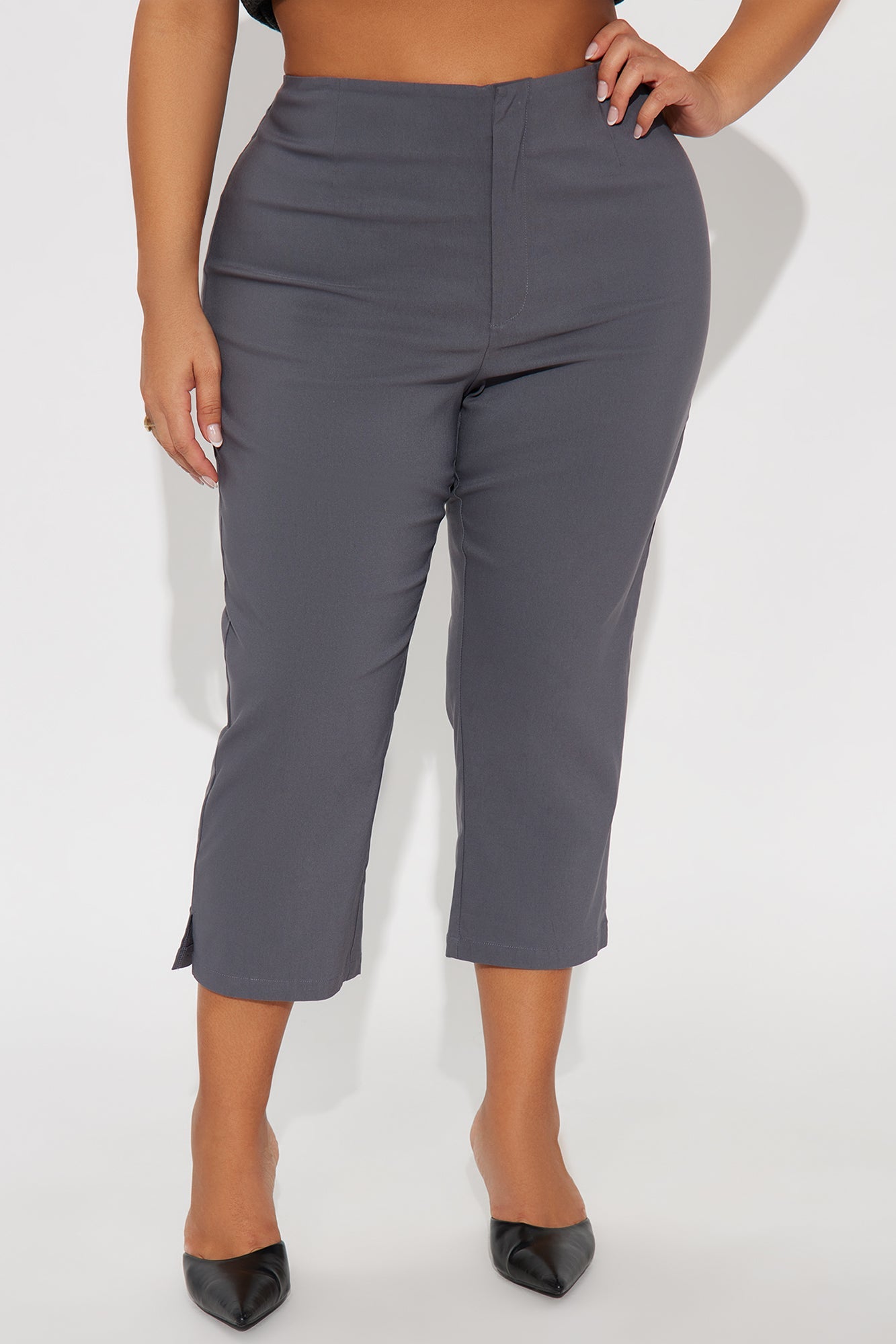 Slim Chances Skinny Capri Pant - Charcoal