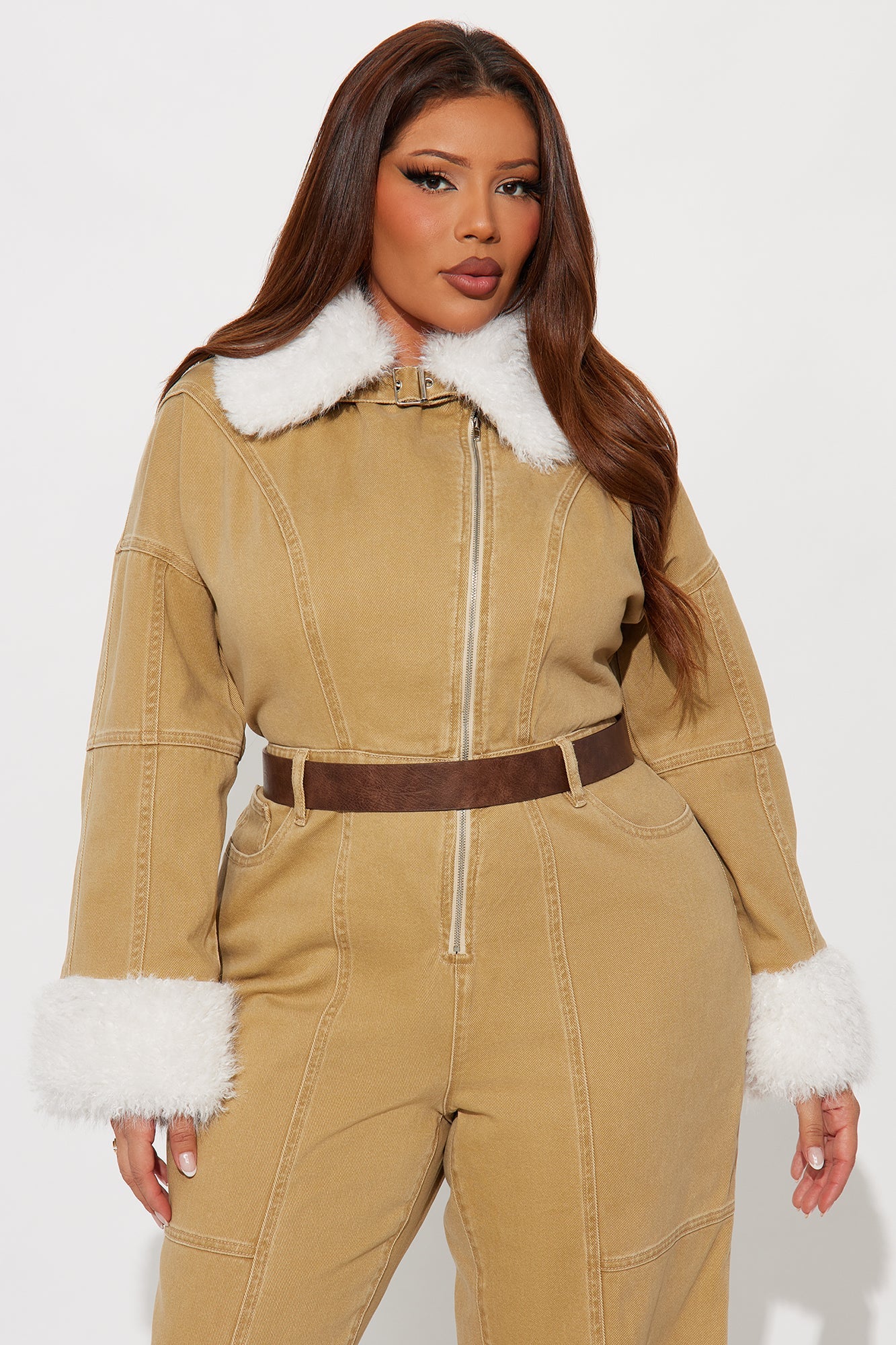 Just How I Like It Denim Jumpsuit - Khaki