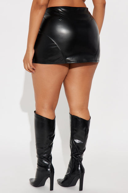 Hard To Resist Faux Leather Micro Mini Skirt - Black