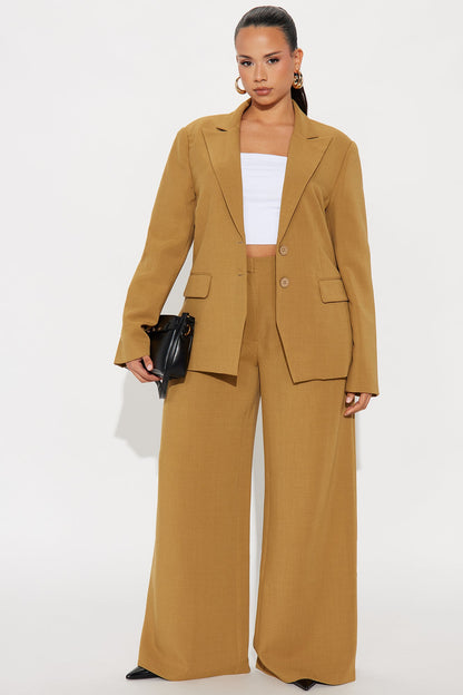 Leslie Pleated Trouser Pant 33″ - Mustard