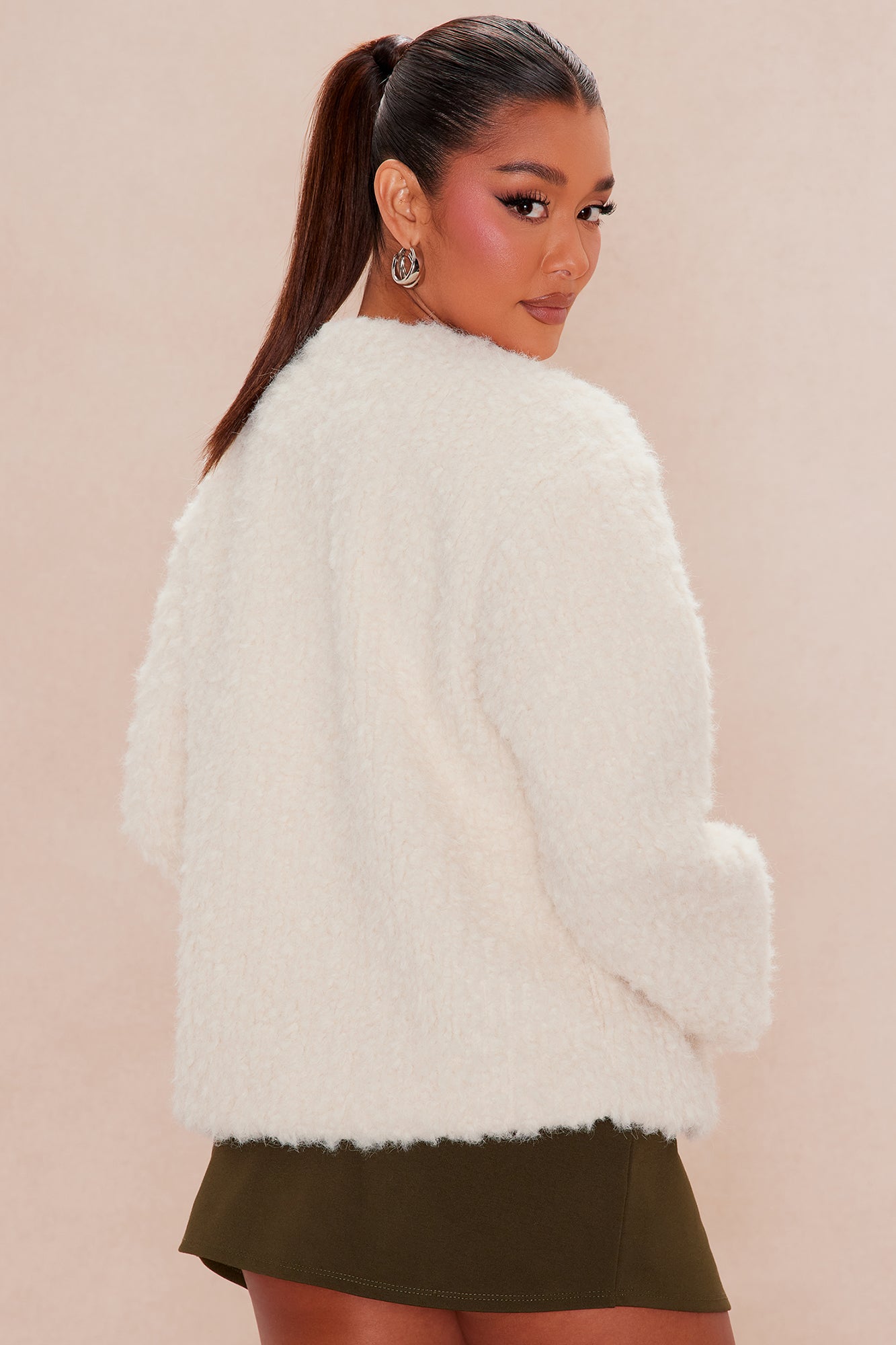 Maribelle Fuzzy Jacket - Cream