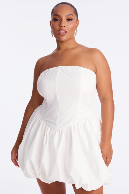 Tall A Night in Paris Bubble Mini Dress - White