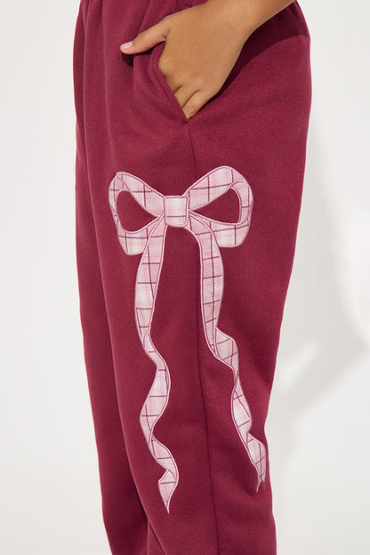 Mini Always Pretty Jogger Pants - Burgundy