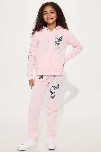 Mini Find Your Freedom 3 Piece Jogger Pant Set - Pink/combo