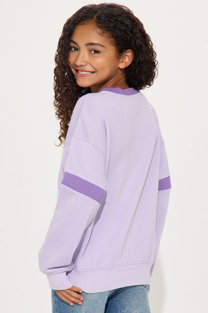 Mini Unique Angel Crew Neck Sweatshirt - Lavender