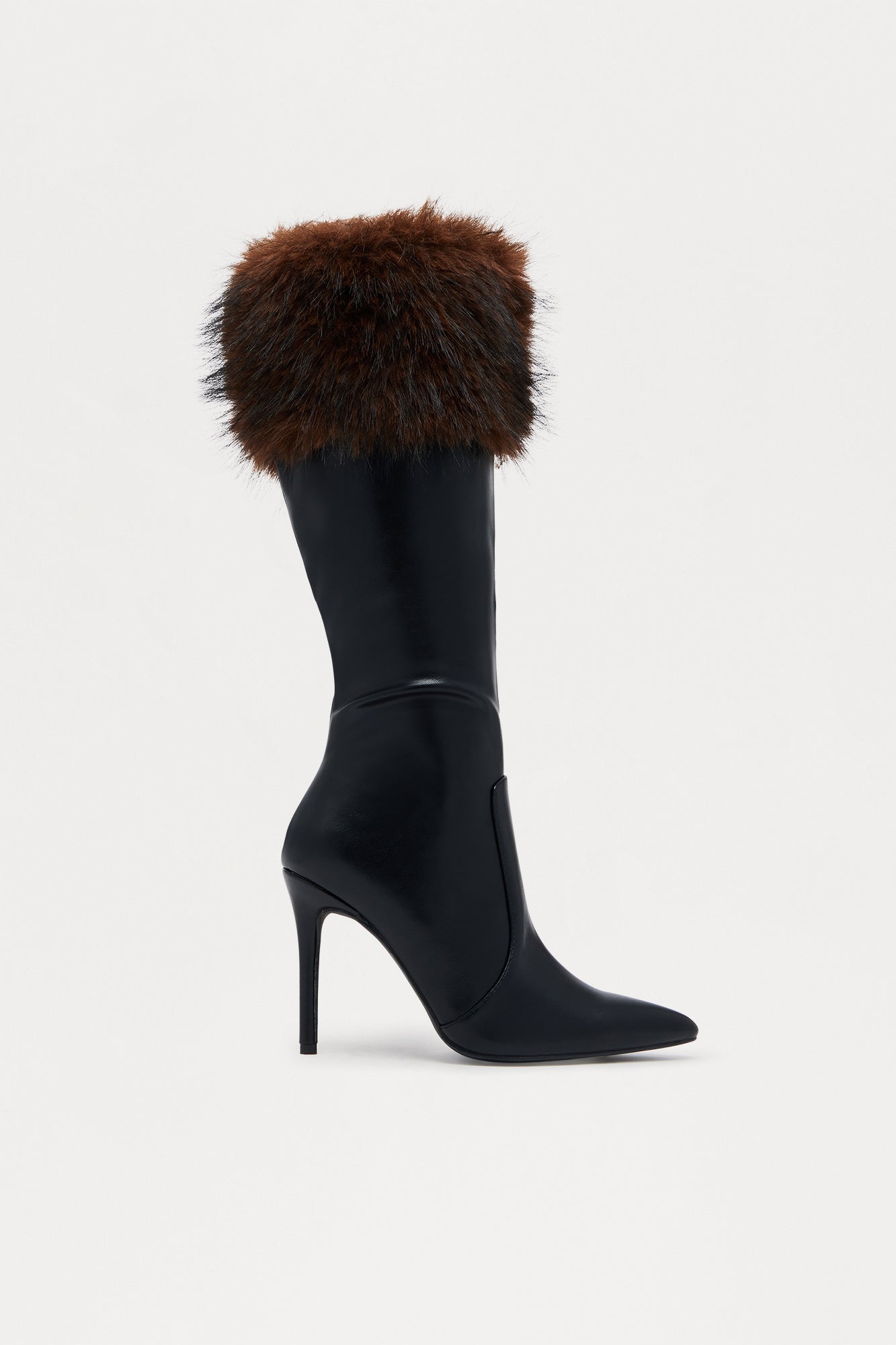 Manchester Faux Fur Trim Boots - Black