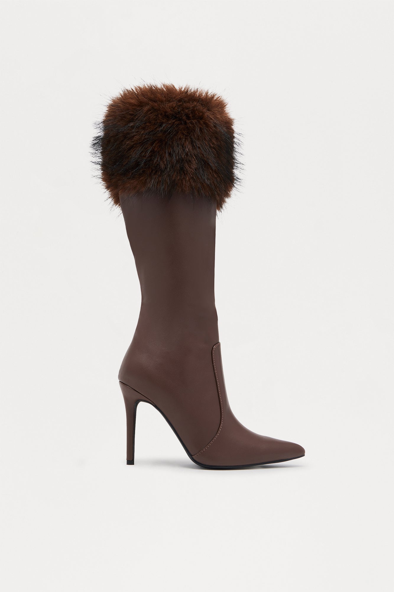 Manchester Faux Fur Trim Boots - Brown
