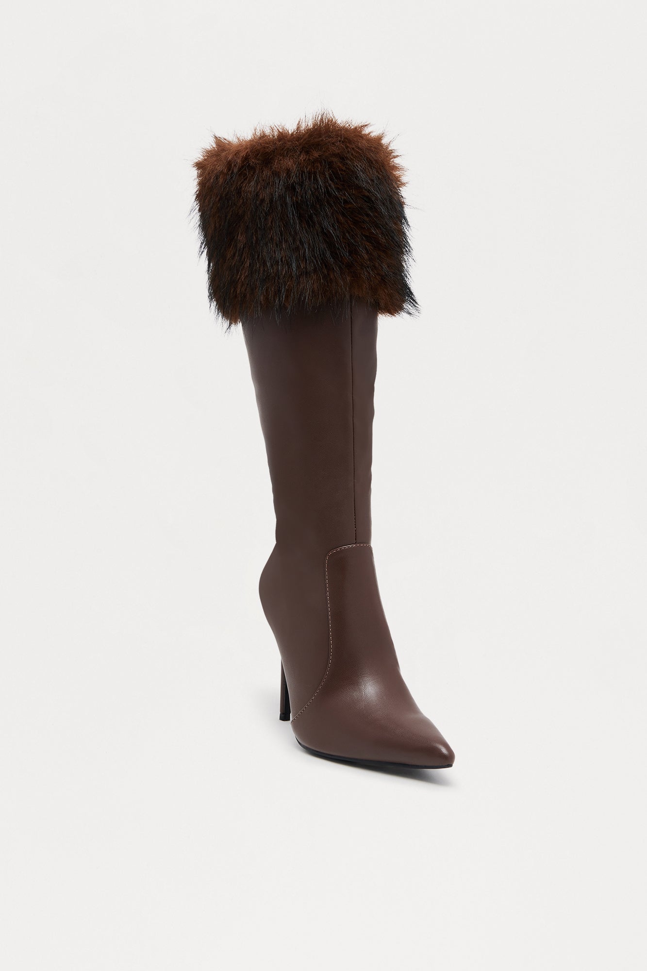 Manchester Faux Fur Trim Boots - Brown