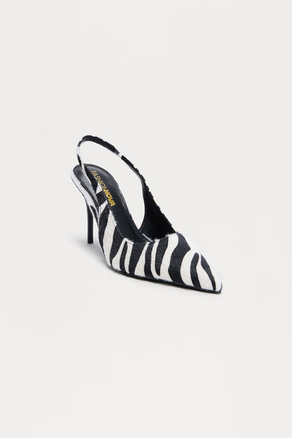 Amiri Stiletto Slingback Pumps - Black/White