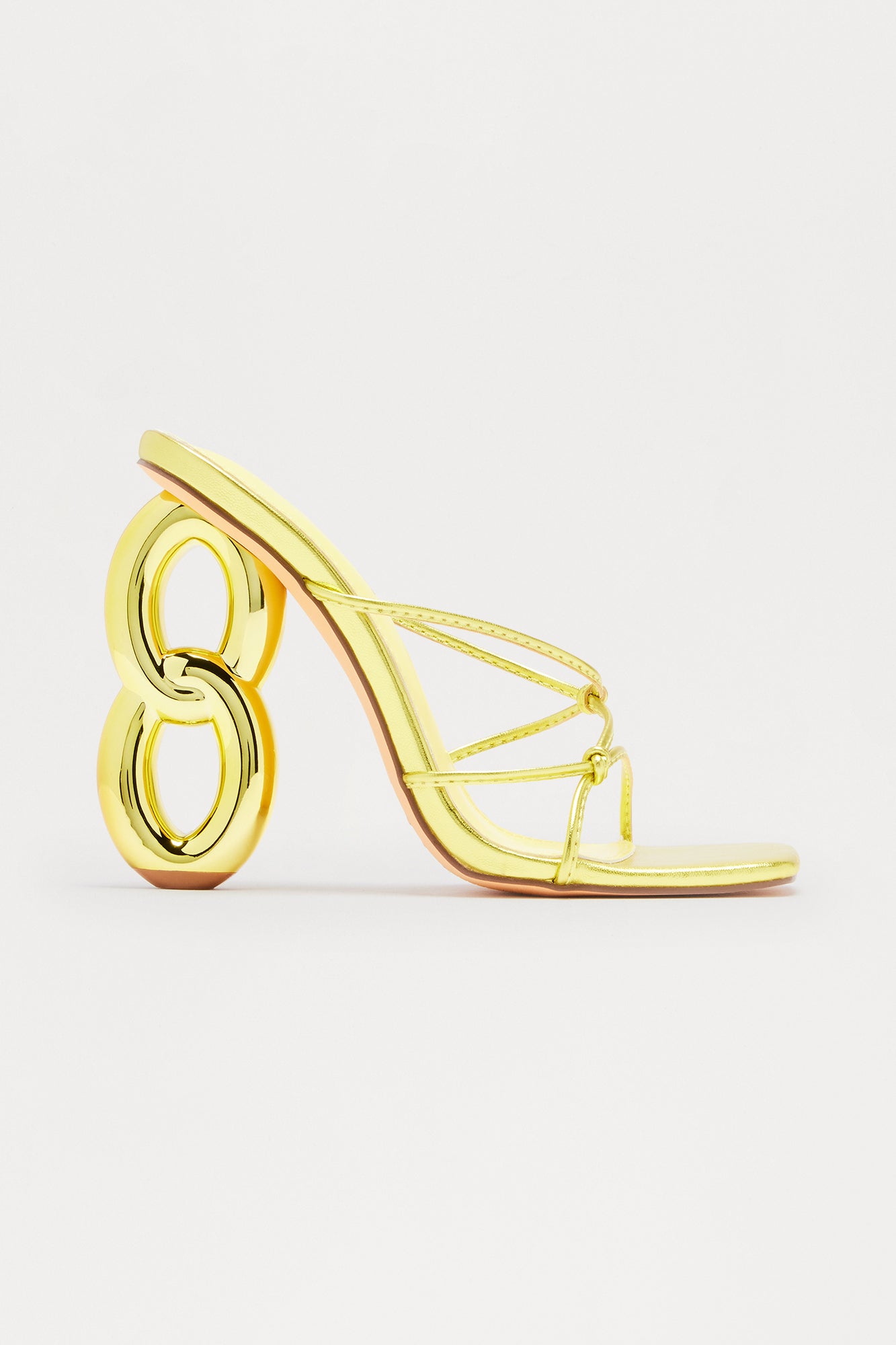 Korsa Metallic Novelty Heels - Yellow