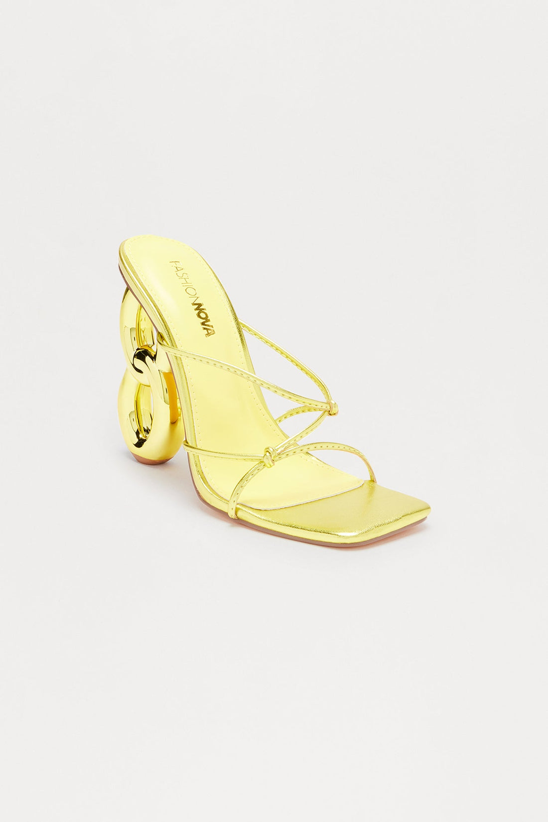 Korsa Metallic Novelty Heels - Yellow