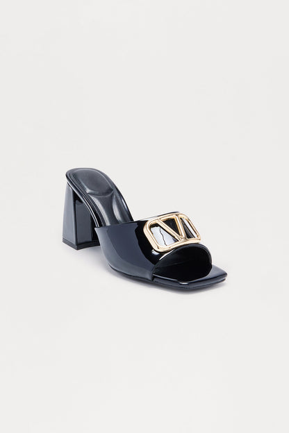 Brex Hardware Block Heels - Black