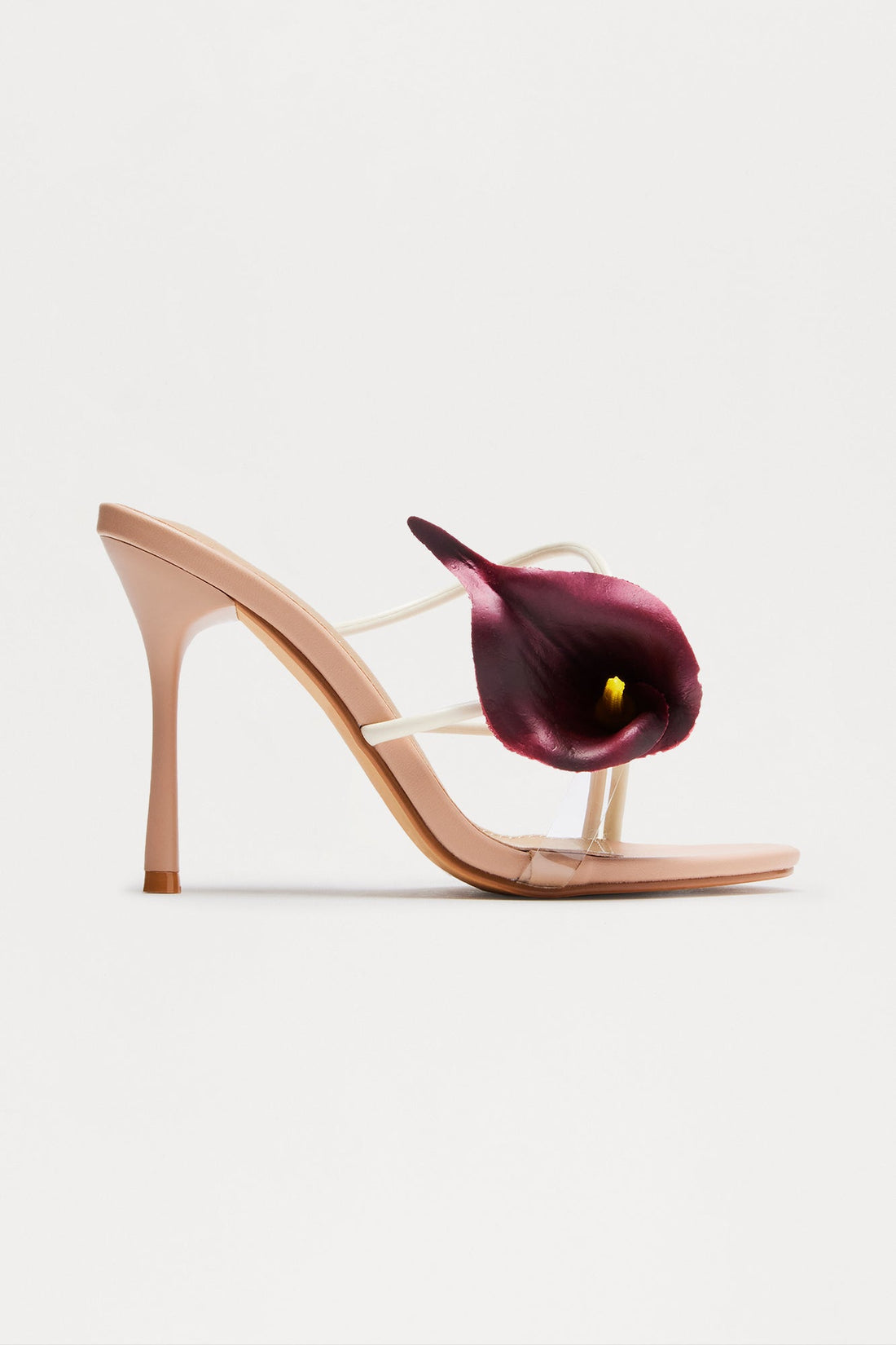 Resort Flower Slingback Heels - Wine