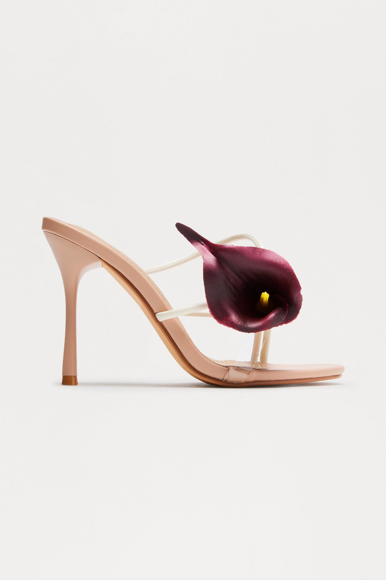 Resort Flower Slingback Heels - Wine