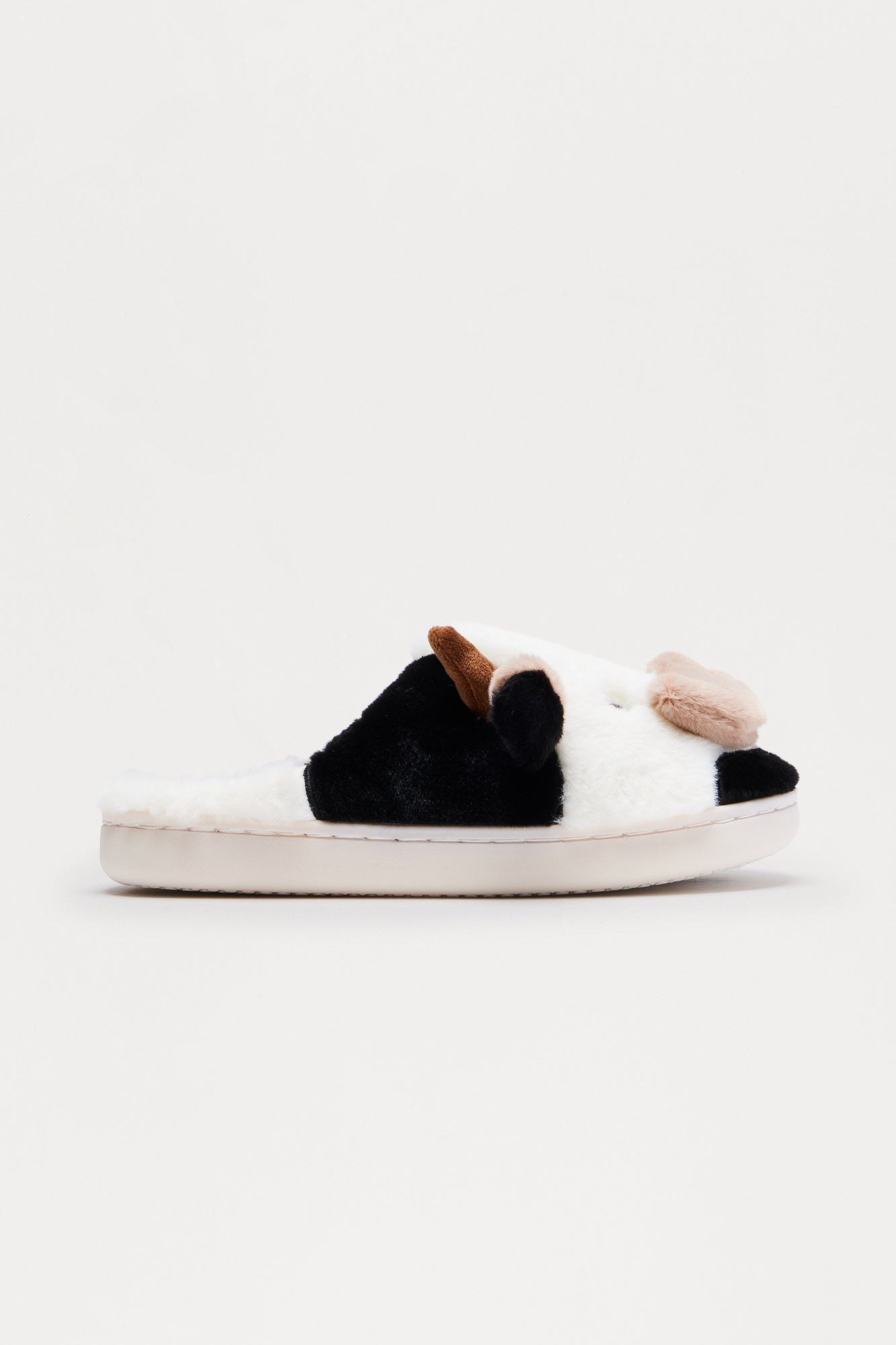 Cowbell Faux Fur Slippers - Multi Color