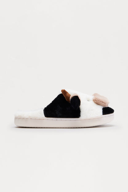 Cowbell Faux Fur Slippers - Multi Color