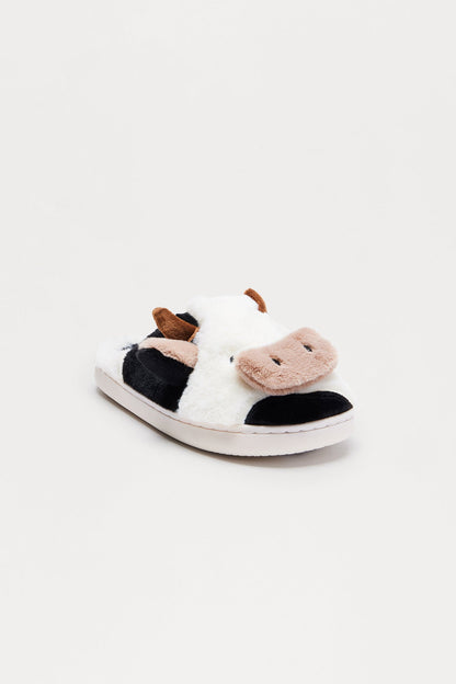 Cowbell Faux Fur Slippers - Multi Color