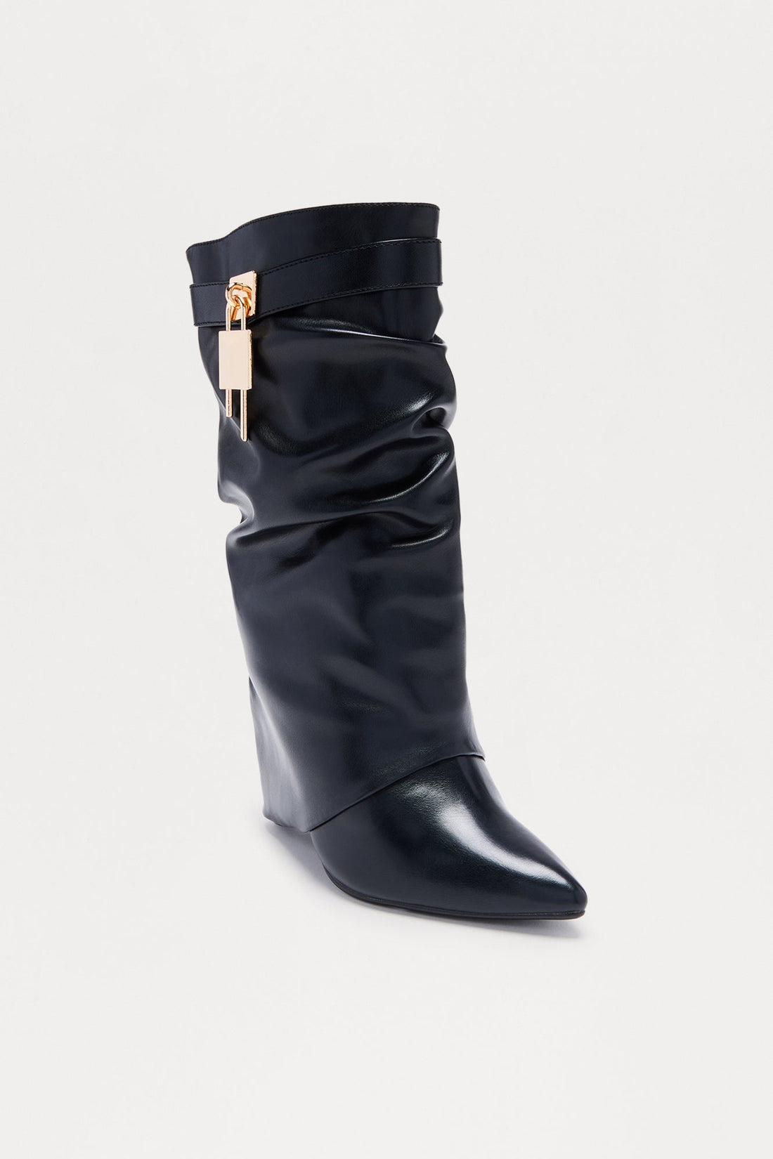 Crue Ruched Overlay Boots - Black
