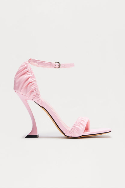 Damita Faux Patent Heels - Pink