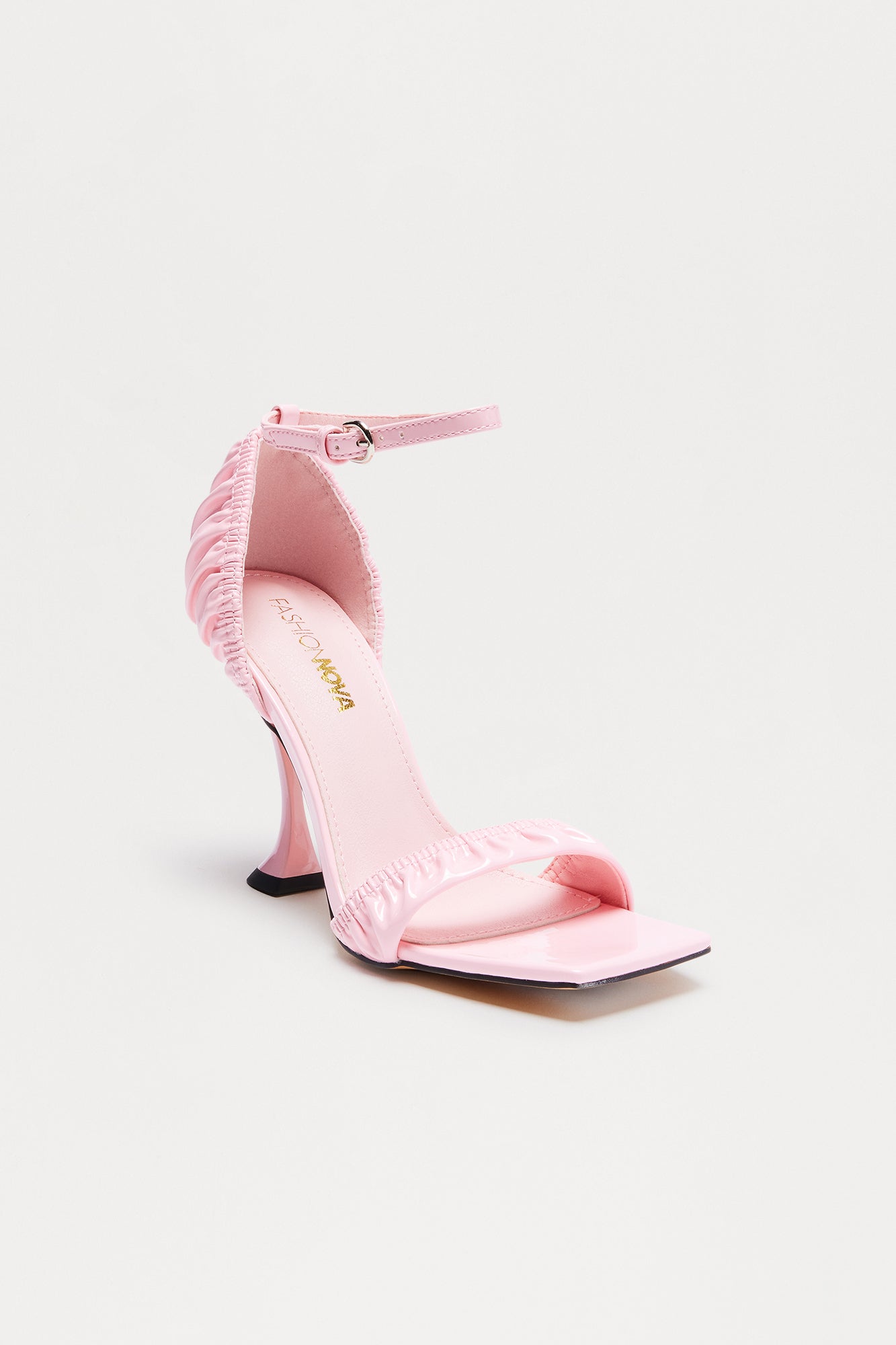 Damita Faux Patent Heels - Pink