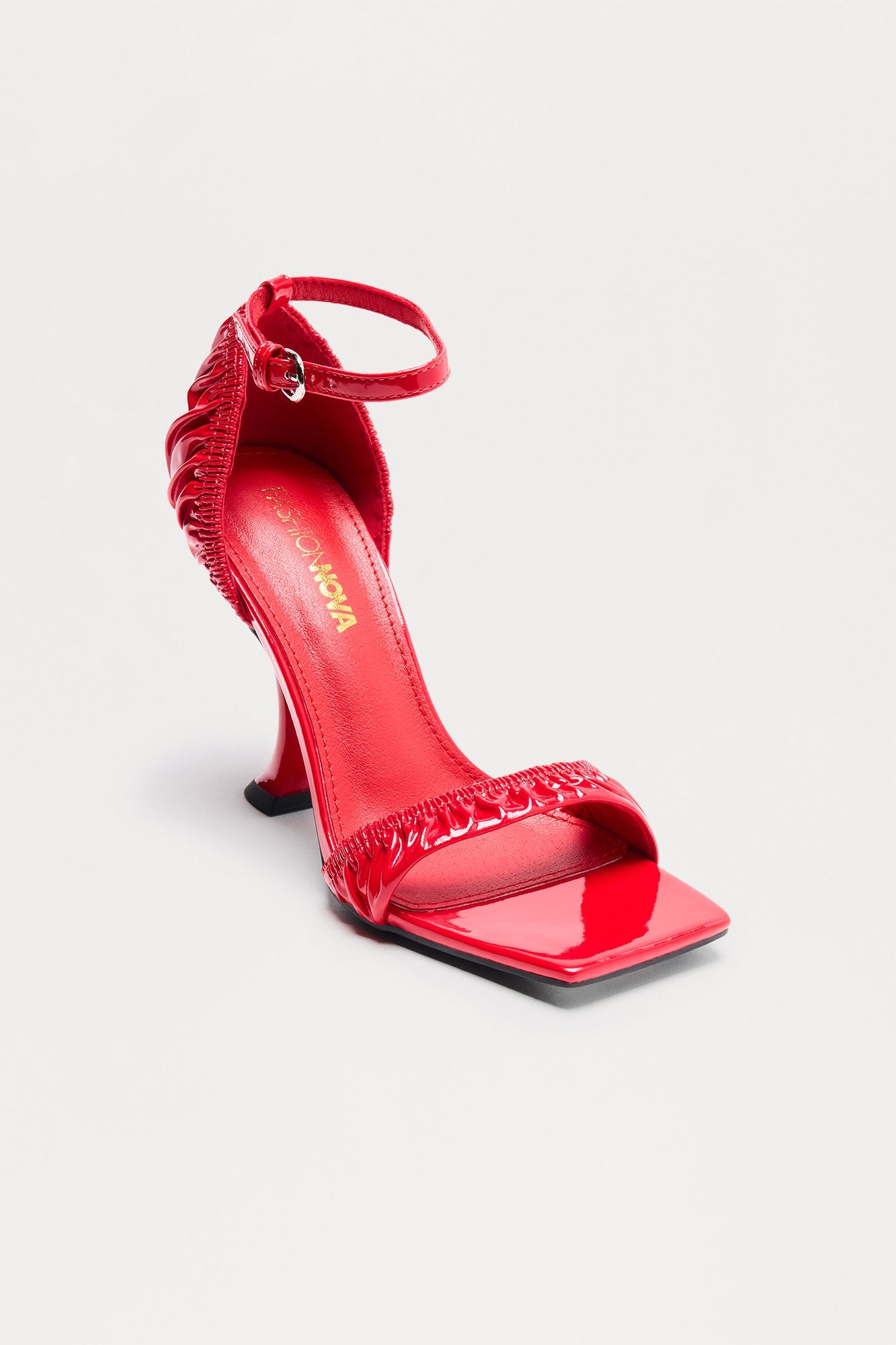 Damita Faux Patent Heels - Red