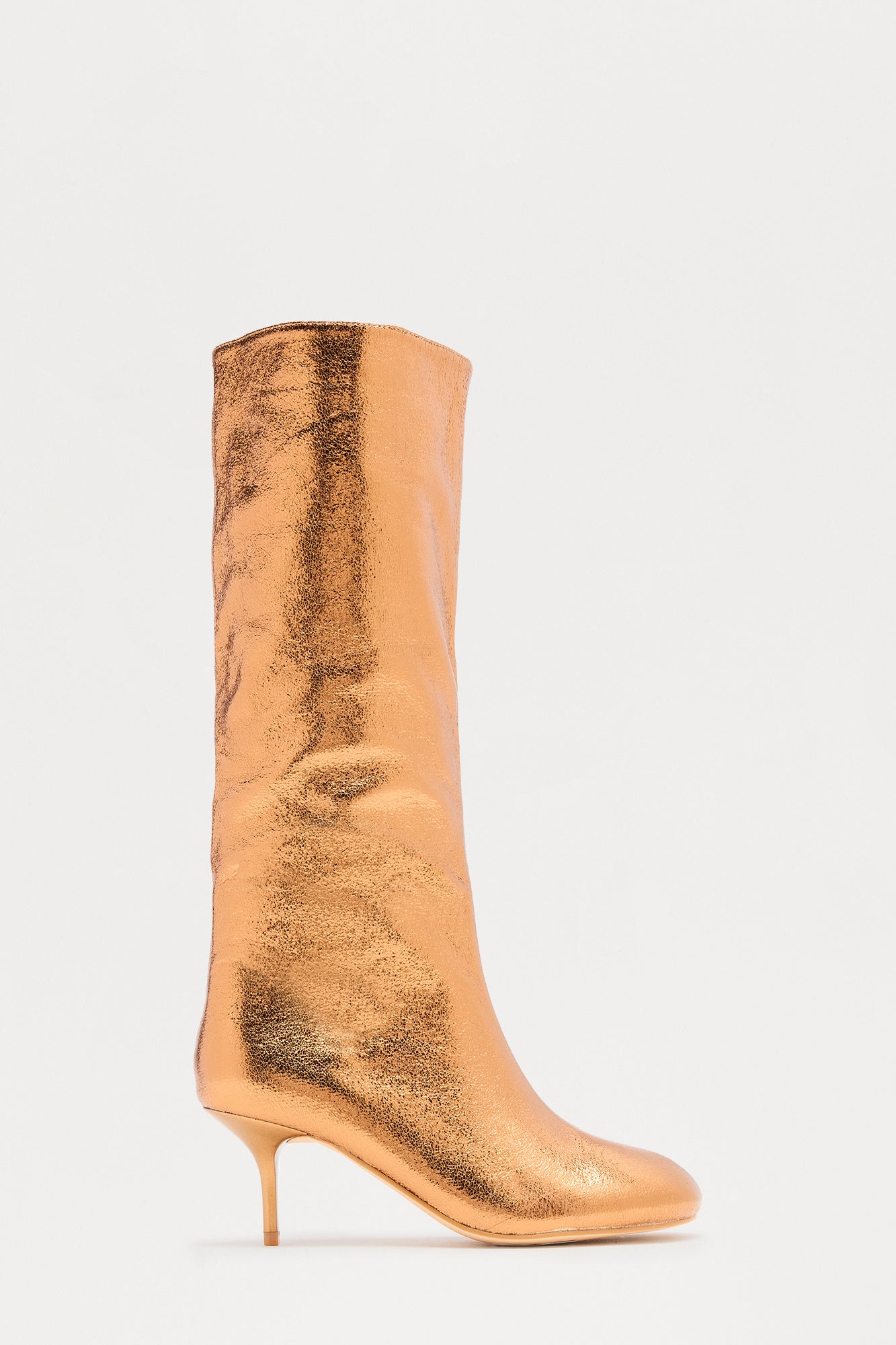 Tibby Kitten Heel Boots - Bronze