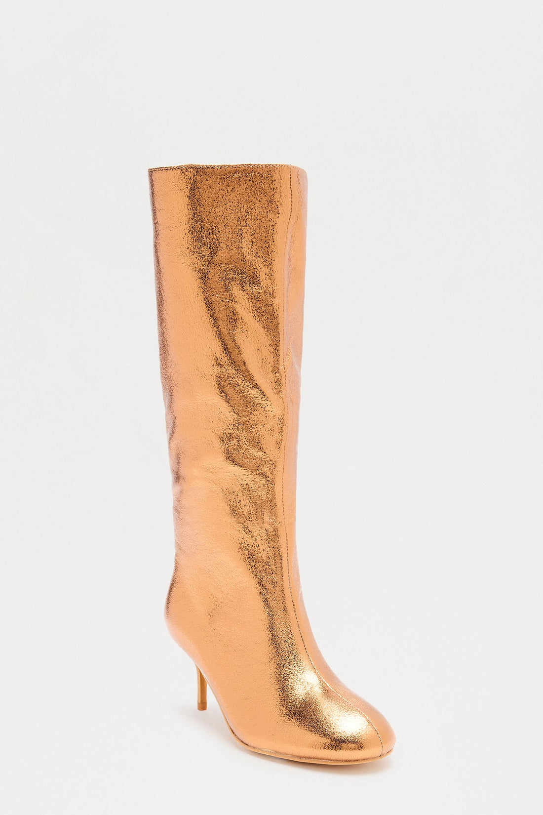 Tibby Kitten Heel Boots - Bronze