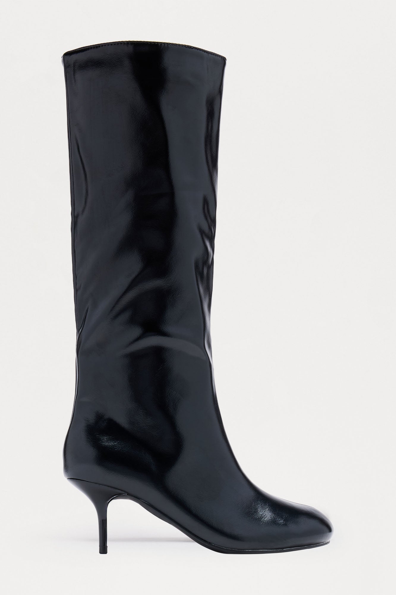 Tibby Kitten Heel Boots - Black
