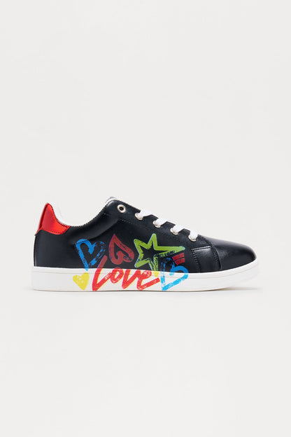 Mini Love Is Everything Sneakers - Black